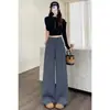 Traje Otoño Temprano 2026 Pantalones de Pierna Ancha para Mujer Nuevos Rectos Hasta el Suelo Casual Petite Estrechos de Cintura Alta Pantalones de Traje con Caída
