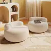 Mesa de centro redonda banquinho baixo banquinho de tábua banquinho pequeno banquinho de sofá para casa almofada de assento de vento banquinho para trocar de sapatos na entrada sala de estar creme