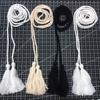 Fabricante de Cuerda de Algodón Cuerda Trenzada Blanco y Negro Borla de Doble Extremo Cinturón Borla Cortina Borla DIY Accesorios de Ropa Tejido