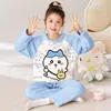 Pijama Infantil Pai-Filho Mãe-Filha Menina Outono/Inverno Coral Fleece Quente Crianças Médias e Grandes 2026 Novo Flanela Roupa de Casa