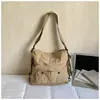 Bolsa de Tela Artística Multibolsillos Estilo Coreano Nueva Primavera 2026 para Mujer, Mochila Cruzada de un Solo Hombro para Viajero Estudiante, Bolso Tote