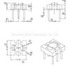 HX-025-1 BASE anel magnético BASE BASE indutor de modo comum transformador de 3+3 pinos esqueleto tamanho 7,1 * 6,7mm