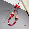Cadena para Teléfono Móvil con Lazo Rojo de Fruta Media, Cordón, Colgante de Llavero de Cámara Ccd Lindo, Colgante, Ins