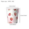 Decoración Fiesta de Cumpleaños de Fresas Amazon Suministros para Fiesta Plato de Papel Vaso de Papel Mantel Banderín Vajilla Desechable