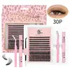 Bestseller transfronterizo 240 racimos Curl D racimo único pestañas postizas 30D60D80D injerto propio kit DIY pestañas segmentadas gruesas