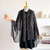 Bufanda de Gasa Transfronteriza con Acabado de Lujo, Color Sólido Primavera y Verano, Estilo Japonés y Coreano, Chal Protector Solar, Bufanda Larga de Seda con Pedrería