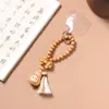 Madera Arcoíris Serie de Sanación de Celebridades de Internet Muñeca de Estrella y Luna Dibujo Animado Lindo Colgante para Bolsa Enrollada a Mano Llavero Colgante Colgante para Teléfono
