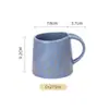 Taza de Cerámica Rústica, Taza Vintage, Diseño de Hoja Pintado a Mano, Taza de Latte Pastoral, Taza de Café, Taza de Arcilla Estilo Chino, Azul