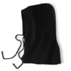Nuevo Sombrero de Lana Pura para Otoño e Invierno 2025 con Cuello Integrado Tejido Grueso Protección para Orejas Capucha para Cuello Sombrero con Capucha Cordón