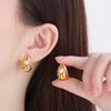 Aretes de Perlas de Moda Europea y Americana Estilo Simple Ins Geométricos Lujo Ligero Alta Gama Acero Inoxidable