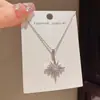 Collar Colgante Exquisito de Moda Versátil de Zirconia Starburst Japonés Coreano Cadena para Clavícula de Temperamento Lujo Ligero Simple para el Viaje Diario Cadena para Clavícula Mujeres