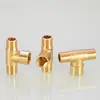 Conector de tres vías de 2 minutos con tres roscas internas, conector de tres vías de 1 minuto y 3 minutos con roscas externas internas y externas, accesorios mecánicos neumáticos de latón de 1/4 de diámetro diferente