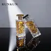 Atacado em estoque de frascos de perfume, frascos de perfume de vidro, frascos de vidro vazios, portáteis, de alta qualidade, de alta aparência, frascos retangulares transparentes