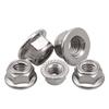 Tuerca hexagonal con brida de acero inoxidable 304, tuerca dentada antideslizante, tuerca dentada con brida M2.5-M20