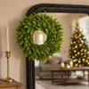 Decoración para el Hogar Corona de Abeto Navideña Adorno Colgante para Puerta Decoración de Pared Follaje Simulado de Pino y Ciprés Corona para Puerta Principal Navidad