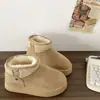 Novedad Otoño/Invierno 2026 Botines Gruesos de Moda Casual con Forro de Felpa para Estudiantes, Zapatos Cálidos para Mujer, Zapatos de Algodón, Transfronterizo