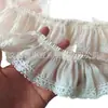 Adorno de Encaje Accesorios de Ropa Dobladillo de Falda DIY PlisadoLolita Falda Abullonada Adorno de Encaje con Volantes de 7 cm