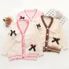 Colección Otoño 2026: Chaqueta suéter con moño tridimensional estilo japonés para mujer, diseño casual con un toque juvenil, cárdigan de punto