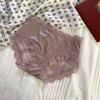 Elegante Ropa Interior de Malla de Encaje de Seda para Mujer de Cintura Media con Bolsa en Cadera Transpirable Entrepierna de Seda de Morera Calzones Sexy para Dama