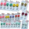 Presilhas de Orelha Infantis em Estoque do Fabricante, Brincos com Pingente de Pérola Acrílica, Presilhas de Orelha com Franja para Meninas, Brincos de Camélia Atacado