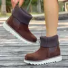 Botas de Nieve para Mujer 2026 Moda de Invierno Puño de Lana Forro Polar Engrosadas Cálidas Estudiante Moda Suela Plana Botines Cortos Zapatos de Mujer