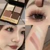 CACE Preto Dourado Sombra para Olhos de Quatro Cores Cor Terra Perolada Diária Quatro Cores Tendência Maquiagem de Rua Feminina Portátil Marrom Cor Escura