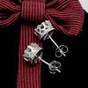 Pendientes de Corona de Circonita de Moda Estilo Coreano Pendientes de Circonita de Moda Dulces Mori Lindos Pendientes de Circonita de Cristal