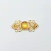 Botones de Palanca con Patrón de Nube Metálicos para Hanfu, Estilo Dinastía Ming y Song, Parche de Piedra Ojo de Gato, Cuello Alto, Hombro de Nube, Moda China, Botones Plateados