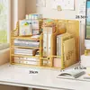 Suporte de Arquivos Prateleira para Mesa de Escritório Organizador de Pastas para Desktop Conjunto Completo de Material de Escritório Suporte de Livros para Estudante
