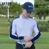 Pgm Ropa de Golf para Hombre Camiseta de Manga Larga Otoño e Invierno Deporte Capa Base Elástica Absorbente de Humedad Secado Rápido Capa Base