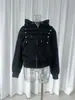 Moletom Cardigan Casual Simples de Cor Sólida Único Estilo Retro Ins Jaqueta com Capuz Punk High Street para Mulheres