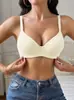 Sutiã de Camiseta Estilo Europeu e Americano Transfronteiriço Lingerie Lisa com Aro Alças Ajustáveis Sutiã Push-Up Sexy da Moda
