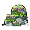 Meus monstros cantantes show de monstros mochila de três peças mochila de estudante mochila mochila estojo