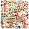 Transfronterizo 100 Navidad Dibujos Animados Graffiti PP Adhesivo Impermeable DIY Funda para Teléfono Móvil Equipaje Skateboard Refrigerador Decoración