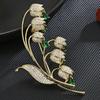 Nuevo broche de orquídea azul de alta gama, accesorio para traje, abrigo, cárdigan, alfiler, ramillete de flores, regalo de joyería