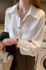 Camisa blanca para mujer, otoño 2021, nueva moda, estilo occidental, diseño con sentido de la moda, manga larga, base de gasa, 8106#