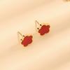 Pendientes de botón simples de flor de melocotonero para mujer, joyería de acero de titanio al por mayor, diseño de nicho con temperamento, pendientes de acero inoxidable transfronterizos