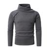 Tricô Masculino Estilo Britânico para Outono e Inverno 2025, Exportação, Gola Alta, Manga Longa, Tricô Casual Espessado
