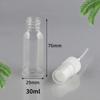 Frasco spray PET transparente de 30ml/60ml/180ml/120ml para loção cosmética, frasco de hidratação com pressão.