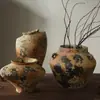 Jarrón de Cerámica Rústica, Jarrón para Flores Secas, Maceta de Barro, Jarrón de Cerámica Estilo Wabi-Sabi, Maceta de Cerámica Rugosa, Jarrón Decorativo Vintage