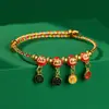 Novos braceletes coloridos tecidos à mão para o Festival do Barco-Dragão, pulseiras de pulso temáticas de zongzi para adultos, acessórios de pulso com fio de cinco cores para crianças e bebês