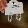 Pendientes Brillantes de Circonita con Forma de Corazón y Forma de C para Mujer, Nicho de Lujo Ligero, Estilo de Gama Alta, Modernos, Exquisitos, Versátiles