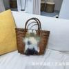 Libro Caperucita Roja con Cesta de Verduras de Gran Capacidad Bolso Tejido a Mano Dibujos Animados Accesorios DIY Bolso de Hombro para Mujer