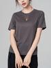 Camiseta de Lyocell Slim Fit Plus Size para o Verão, Camiseta Básica Versátil com Gola Redonda e Toque Leve, Top Feminino Slim Fit de Manga Curta com um Toque de Luxo para o Verão