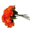 Venta directa de fábrica de flores de hortensia artificiales de color naranja, de un solo tallo con hojas, al por mayor para decoraciones de bodas, disponibles para exportación y ventas transfronterizas