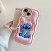 Funda de Silicona de Dibujos Animados Biyeshidi para Teléfono Adecuada para Apple 1716Promax con Bordes Ondulados y Cubierta Protectora Estéreo 3D