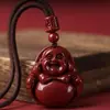 Pingente de Buda Maitreya de Cinábrio Cru Estilo Starlight Areia Dourada Roxa Colar do Zodíaco para Homens e Mulheres Joias de Presente Atacado