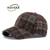 Nueva gorra de béisbol a cuadros estilo retro americano con costuras de rombos para hombre y mujer, desgastada con bordes deshilachados, da una apariencia de cara pequeña y un aspecto desgastado