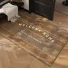 Capacho Americano Retrô Xadrez Escocês Filhote para Porta de Entrada de Casa Resistente à Sujeira Resistente ao Desgaste Tapete de Piso Tapete para Porta de Entrada
