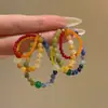 Brincos de Miçangas Coloridos Dopamina Novos de Verão para Mulheres, Design Único, Cores Doces Contrastantes, Brincos de Múltiplos Círculos